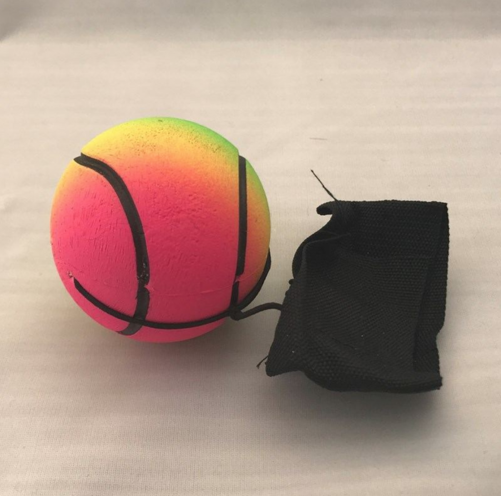 High bounce ball rainbow with elastic string outdoor fun shop