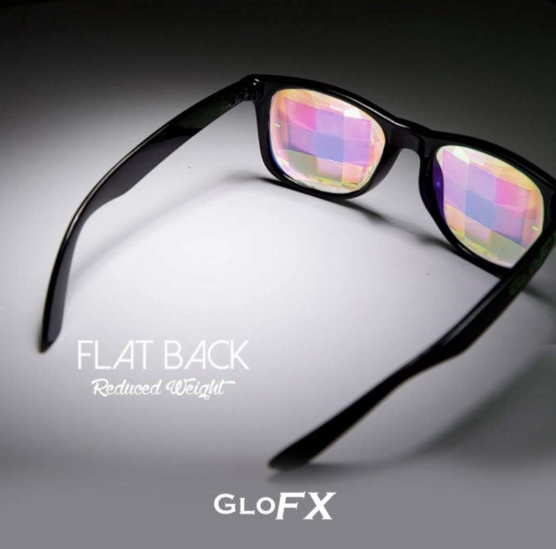 GloFX Black ULTIMATE Kaleidoscope Glasses – Rainbow Bug Eye – Outdoor ...
